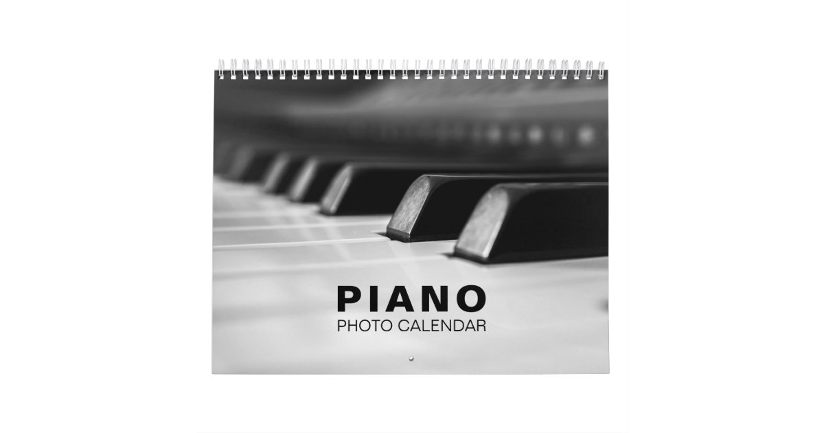 Music piano instrumental keyboard multicolored calendar