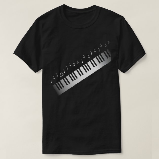 Piano Pianist Keyboard Music Notes  T-Shirt (Design Front)