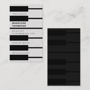 Piano Pianist Music Teacher Keys Keyboard Modern Business Card