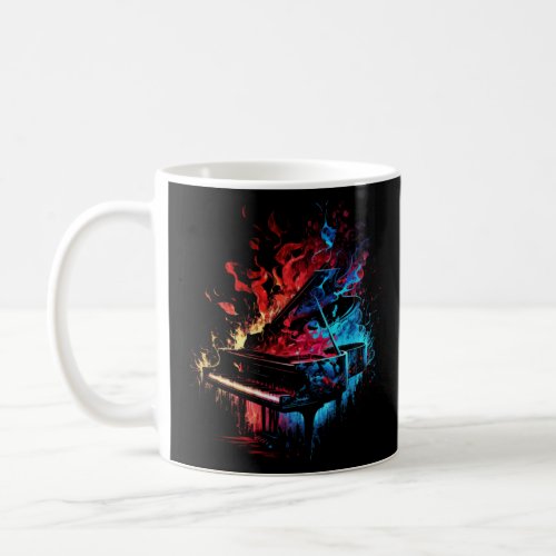 Piano Piano Flames Jazz Composer Keyboard Pianist  Coffee Mug