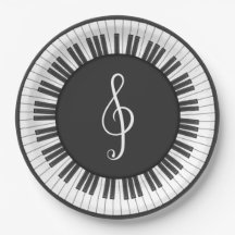 Piano Plates Customizable Party Concert Recital