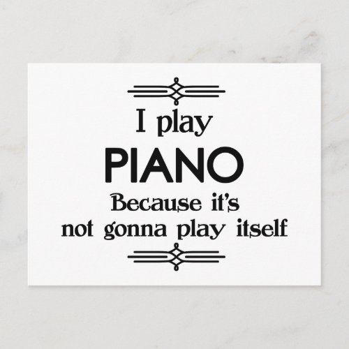Piano _ Play Itself Funny Deco Music Postcard