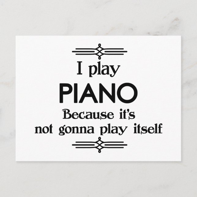 Piano - Play Itself Funny Deco Music Postcard (Front)