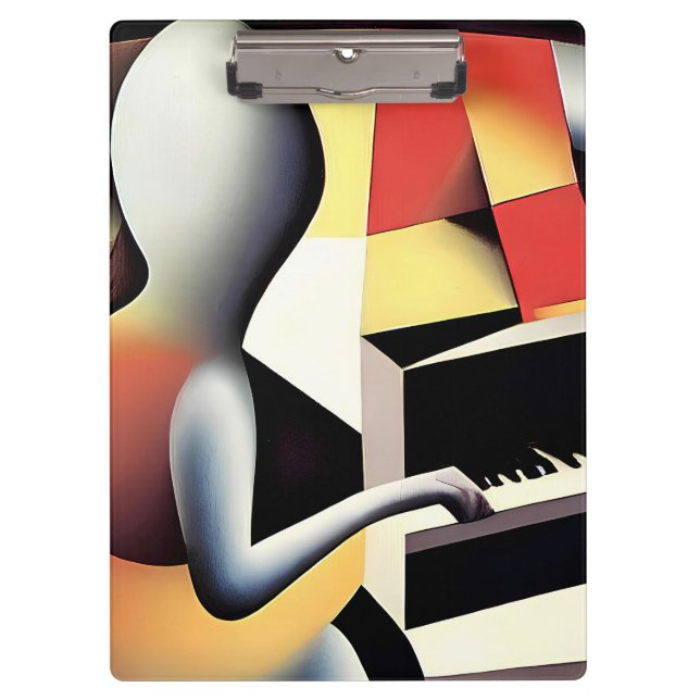 Piano Player - Airbrush Art Clipboard (Front)