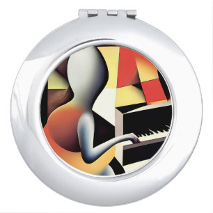 Piano Player - Airbrush Art Compact Mirror