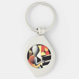 Piano Player - Airbrush Art Keychain