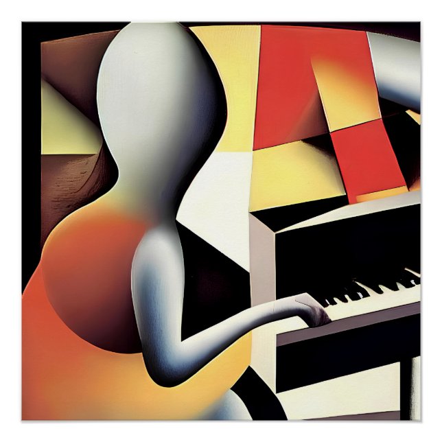 Piano Player - Airbrush Art Poster (Front)