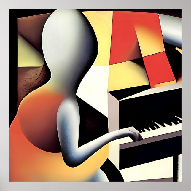 Piano Player - Airbrush Art Poster (Front)