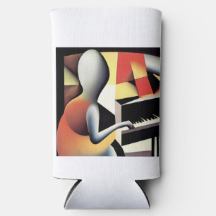 Piano Player - Airbrush Art Seltzer Can Cooler