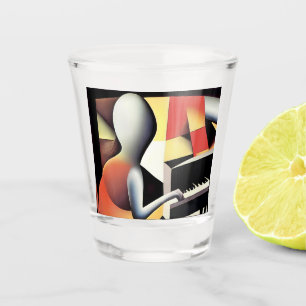Piano Player - Airbrush Art Shot Glass