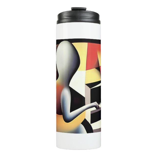 Piano Player - Airbrush Art Thermal Tumbler (Front)