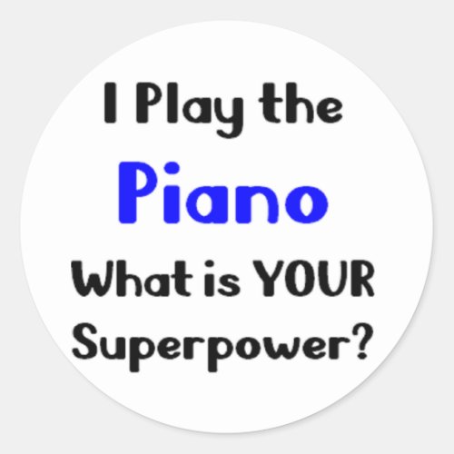 piano player classic round sticker