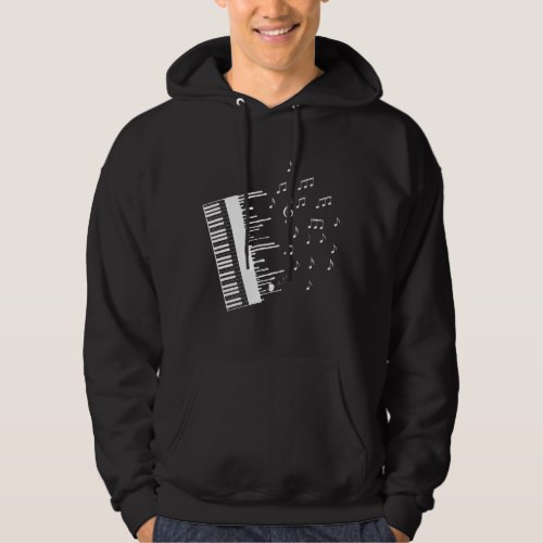 Piano Player Flying Music Notes Bird Pianist Hoodie