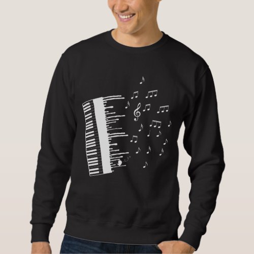 Piano Player Flying Music Notes Bird Pianist Sweatshirt