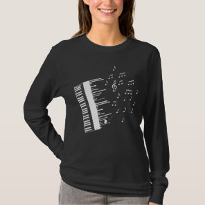 Piano Player Flying Music Notes Bird Pianist T-Shirt