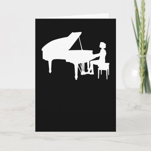 Piano Player Grand Piano Pianist Women Girls Gift Card