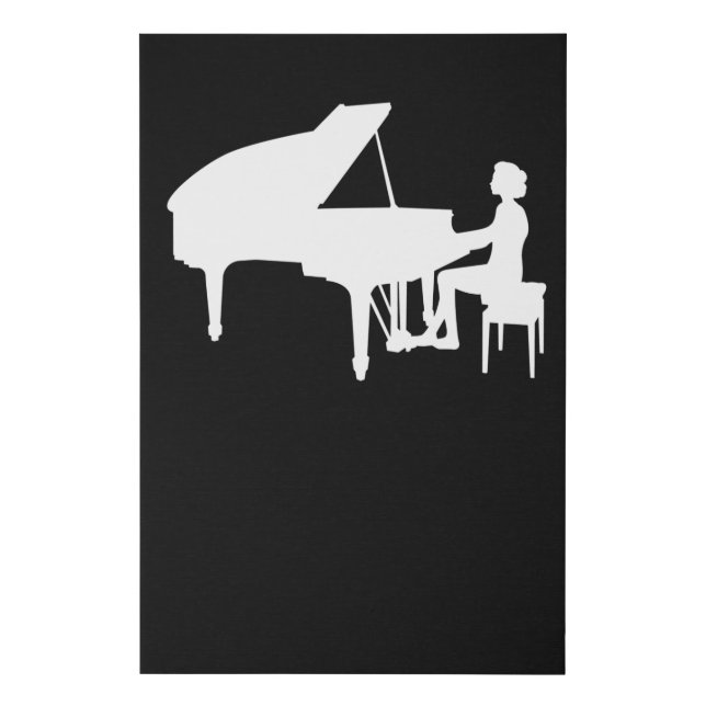 Piano Player Grand Piano Pianist Women Girls Gift Faux Canvas Print (Front)