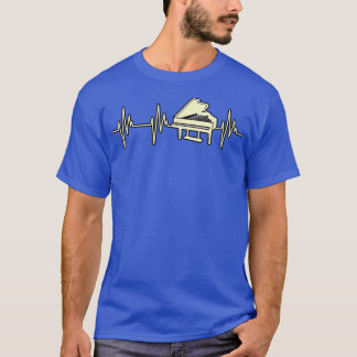 Piano Player Heartbeat Music Teacher Piano Musicia T-Shirt