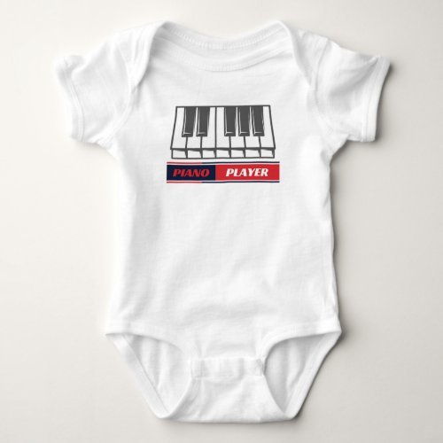 Piano Player Keyboard Piano Keys Baby Bodysuit