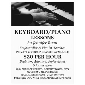 Piano Player, Keyboard, Piano Lessons Flyer