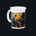 Piano Player - Oil Painting Beverage Pitcher<br><div class="desc">Artwork by Brady Arnold</div>