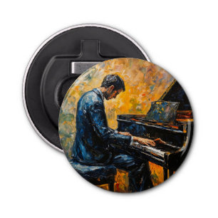 Piano Player - Oil Painting Bottle Opener