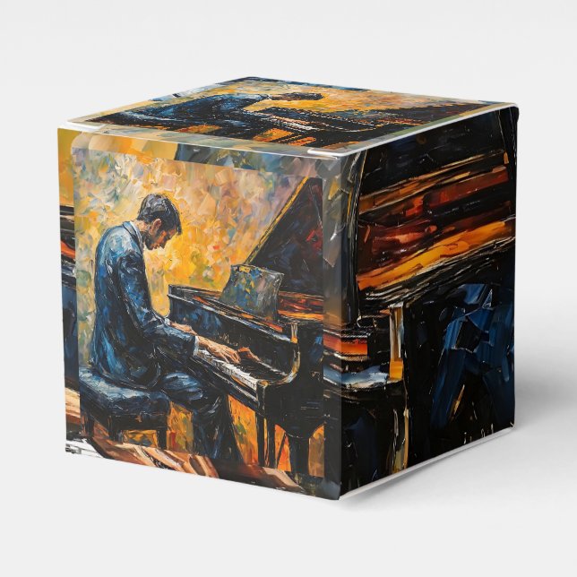 Piano Player - Oil Painting Favor Boxes (Front Side)