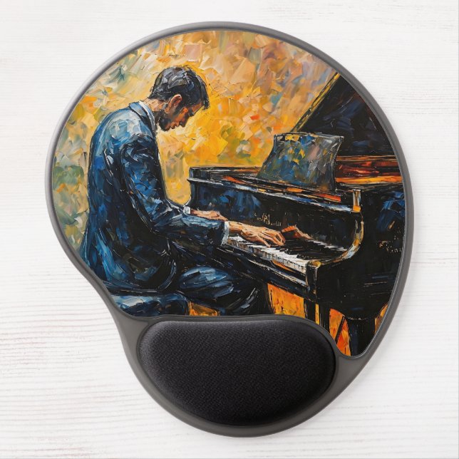 Piano Player - Oil Painting Gel Mouse Pad (Front)