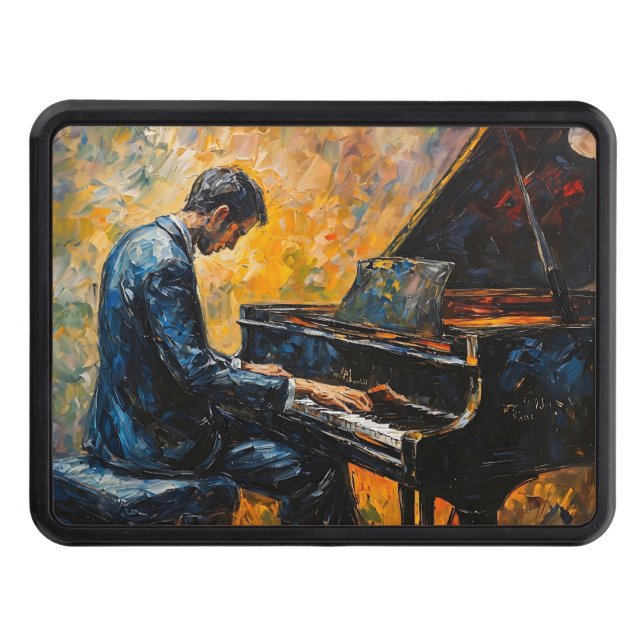 Piano Player - Oil Painting Hitch Cover (Front)