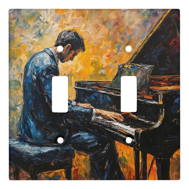Piano Player - Oil Painting Light Switch Cover (Front)