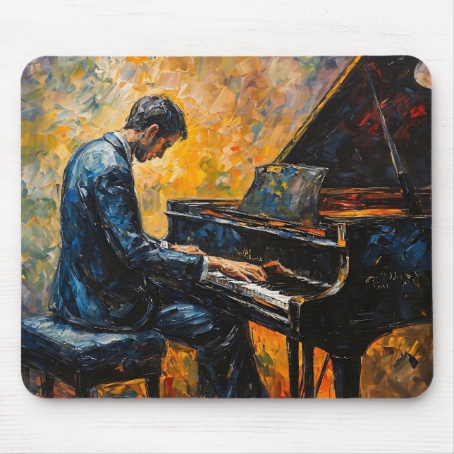 Piano Player - Oil Painting Mouse Pad (Front)
