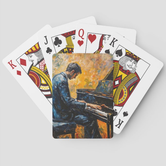 Piano Player - Oil Painting Poker Cards (Back)