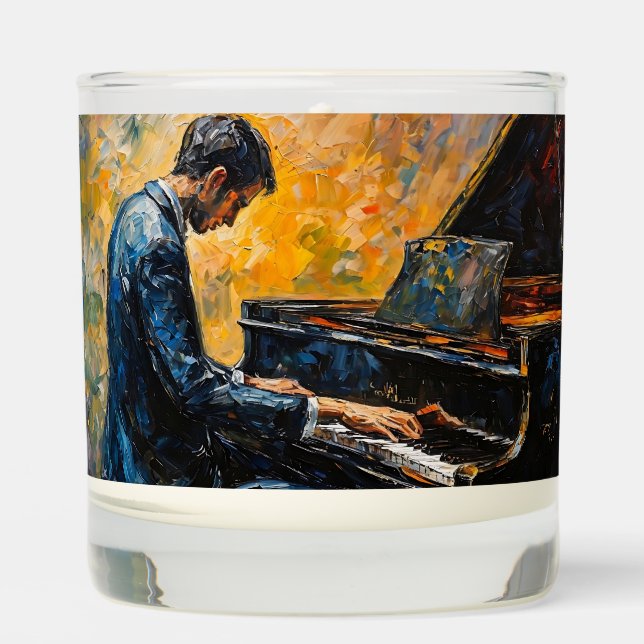 Piano Player - Oil Painting Scented Candle (Front)