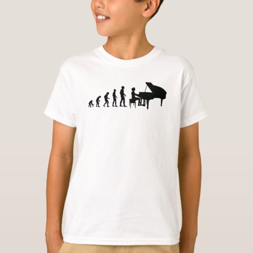 Piano Player Pianist Evolution Women Girls Gift T_Shirt