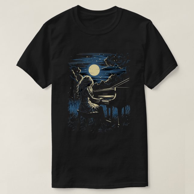 Piano Player Pianist Girl Woman Musician Music   3 T-Shirt (Design Front)