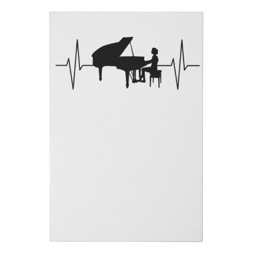 Piano Player Pianist Heartbeat Women Girls Gift Faux Canvas Print