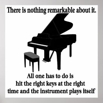 Piano Player Poster Pianist Musician by occupationtshirts at Zazzle
