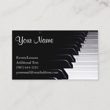 Piano Player - Teacher -songwriter - Band Business Card by UROCKDezineZone at Zazzle