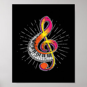 Piano Player Treble Clef Pianist Gift Classical Mu Poster