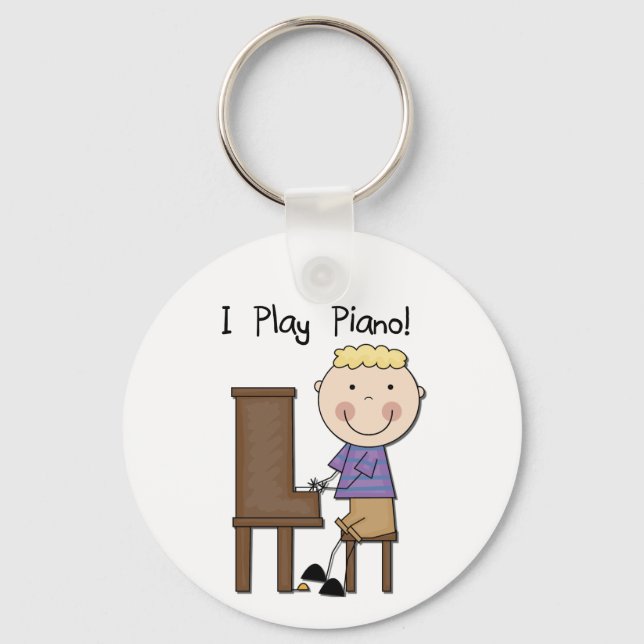 Piano Player Tshirts and Gifts Keychain (Front)
