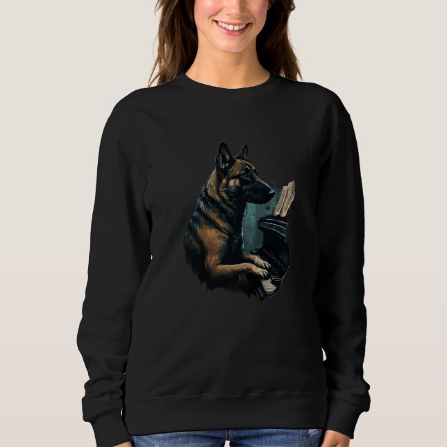Piano playing Belgian Malinois Sweatshirt (Front)