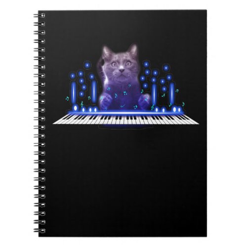 Piano Playing Cat Keyboard Kitten Cute Pet Notebook