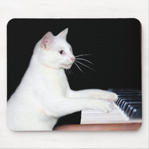 Piano playing cat mouse pad