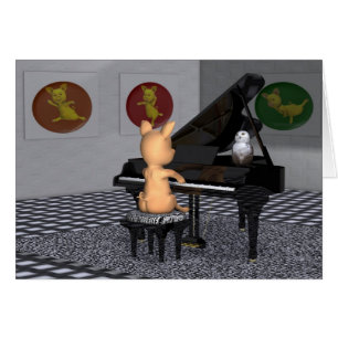 Piano Playing Pig Cards