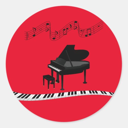 Piano popular musical design sticker