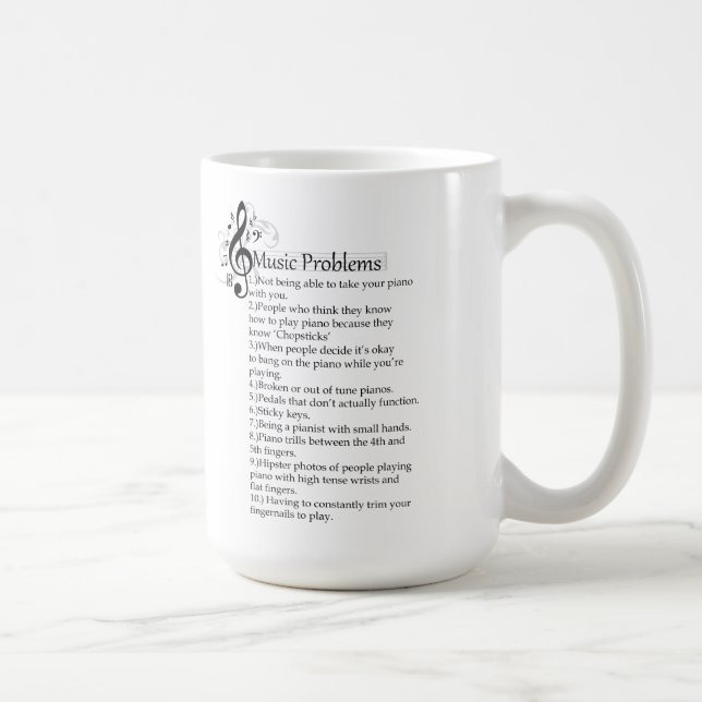 Piano Problems List Coffee Mug (Right)