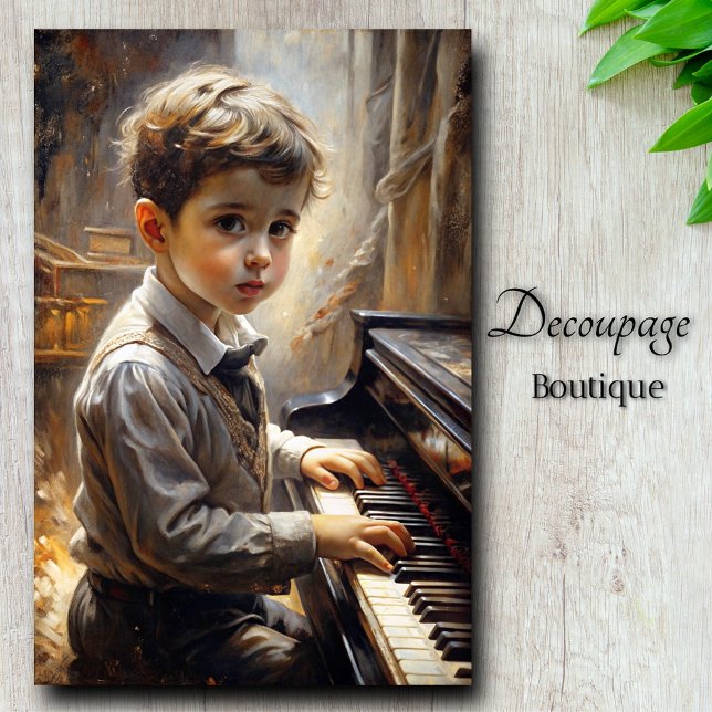 Piano Prodigy Vintage Charm Decoupage  Tissue Paper (Piano Prodigy Vintage Charm Decoupage Tissue Paper By Decoupage Boutique)
