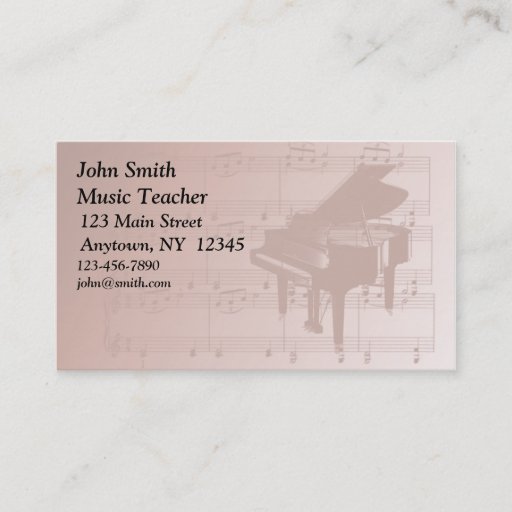 Customizable Piano Profile Card Business Card Templates