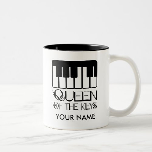 Piano Queen of the Keys Personalized Gift Mug