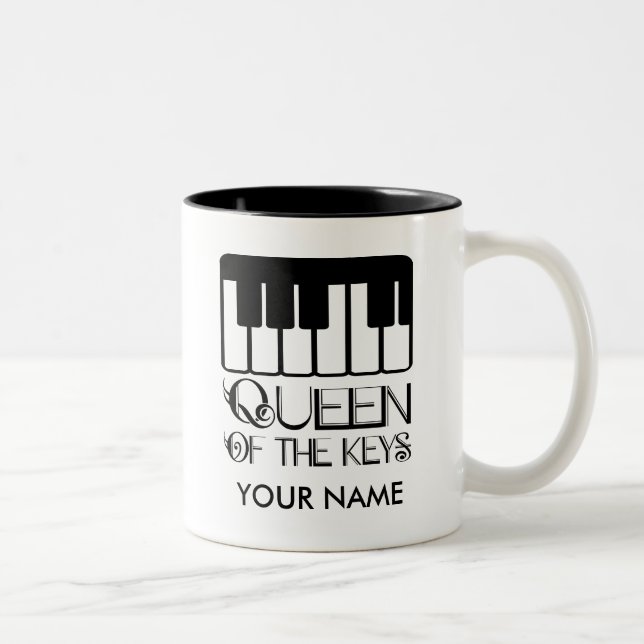 Piano Queen of the Keys Personalized Gift Mug (Right)